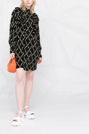 Ganni Printed Long Sleeved Dress 4