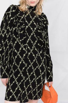 Ganni Printed Long Sleeved Dress 2