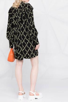 Ganni Printed Long Sleeved Dress 3