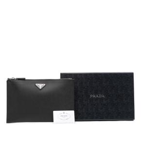 Prada Black Saffiano Clutch 11