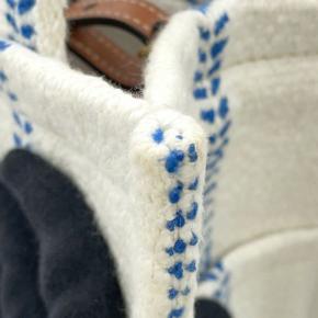 Celine Small Wool Cuir Triomphe Stripe Cabas Thais Satchel 6