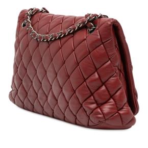 Chanel Oxblood Quilted Lambskin Large New Bubble Flap 2