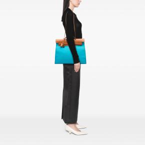 Hermes Blue Toile Herbag Zip 39 2