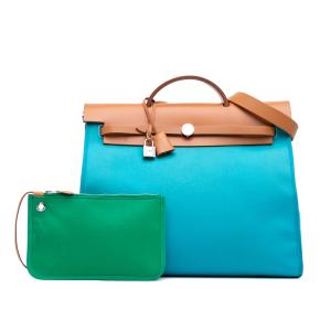 Hermes Blue Toile Herbag Zip 39 3