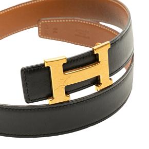 Hermes Black Epsom and Swift Constance H Reversible Belt 70 cms 4