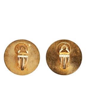 Hermes Red  Leather And Gold Plated Medor Round Clip on Earrings 2