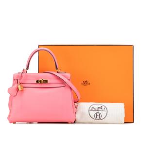 Hermes Rose Lipstick Swift Kelly II Retourne 25 10