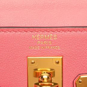 Hermes Rose Lipstick Swift Kelly II Retourne 25 5
