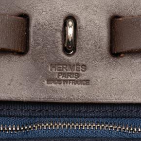Hermes Navy Toile and Vache Hunter Herbag Zip 31 5