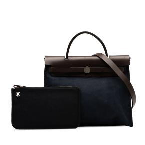 Hermes Navy Toile and Vache Hunter Herbag Zip 31 8