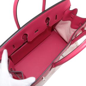 Hermes Framboise/Ecru Toile H and Swift Fray Fray Birkin 35 3