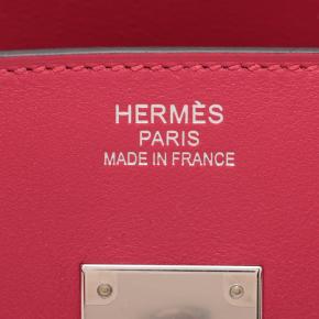 Hermes Framboise/Ecru Toile H and Swift Fray Fray Birkin 35 6