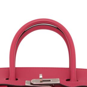 Hermes Framboise/Ecru Toile H and Swift Fray Fray Birkin 35 9