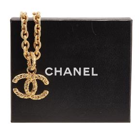 Chanel 24CT Gold Plated Lava Collection CC Pendant Necklace 4