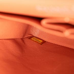 Chanel Quilted Orange Medium Classic Lambskin Double Flap 5