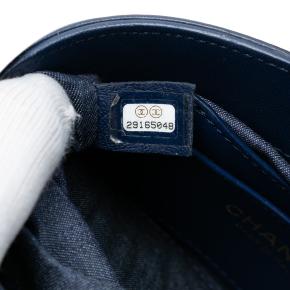 Chanel Small Blue Quilted Lambskin Resin Elegant Chain Tubular Vanity Case 6