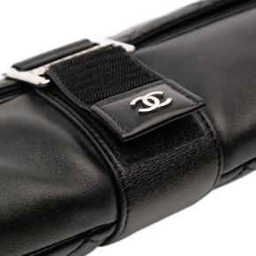Chanel Black CC Quilted Lambskin Grip Clutch 11