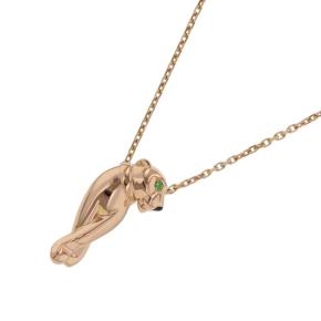 Cartier 18K Rose Gold Onyx and Tsavorite Garnet Panthère de Cartier Pendant Necklace 3
