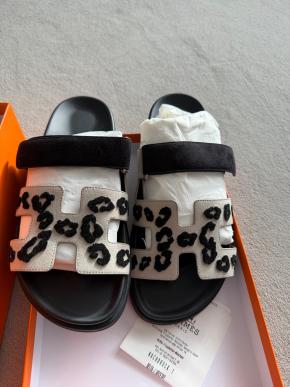 Hermes Leopard Print Chypre Sandals 2