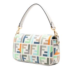 Fendi Multicoloured Zucca Embroidered Canvas Baguette Satchel 2