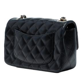 Chanel Black Lambskin Mini Rectangular Classic Valentines Heart Charms Single Flap 2