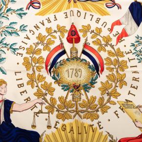Hermes Republique Francaise Liberte Egalite Fraternite 1789 Silk Scarf 90 8