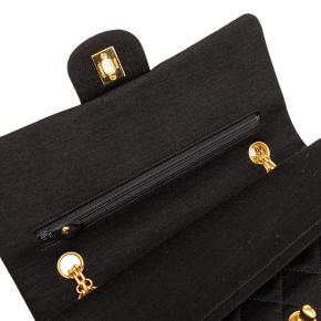 Chanel Black Medium Classic Jersey Bijoux Chain Double Flap 5