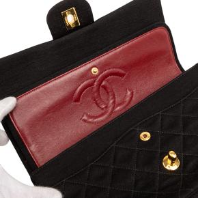 Chanel Black Medium Classic Jersey Bijoux Chain Double Flap 6