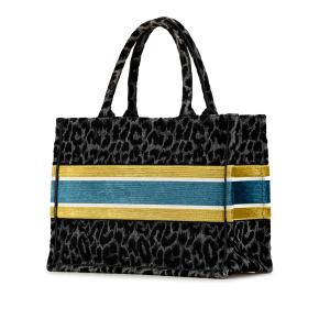 Dior Mizza Medium Embroidered Canvas Leopard Book Tote 2