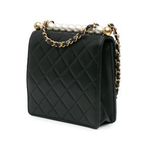 Chanel Small Black Lambskin Chic Pearls Flap 2