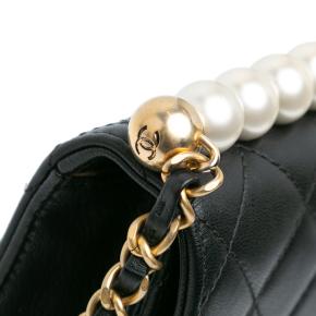 Chanel Small Black Lambskin Chic Pearls Flap 8