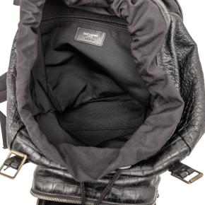 Saint Laurent Black Croc Embossed Leather Backpack 4