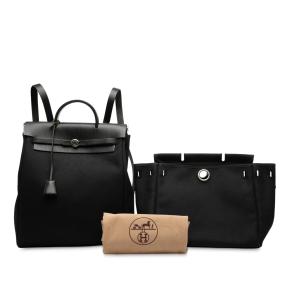 Hermes Black Toile Herbag GM Backpack 8