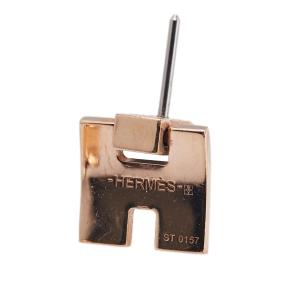 Hermes Rose Gold Plated Enamel Eileen Push Back Earrings 6