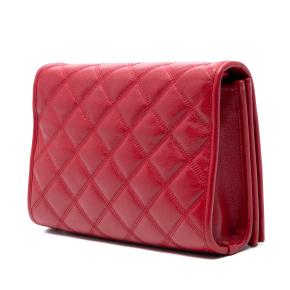 Saint Laurent Red Mini Quilted Lambskin Becky Chain Shoulder Bag 2