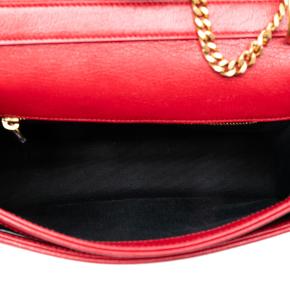 Saint Laurent Red Mini Quilted Lambskin Becky Chain Shoulder Bag 4