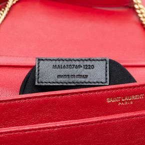 Saint Laurent Red Mini Quilted Lambskin Becky Chain Shoulder Bag 5