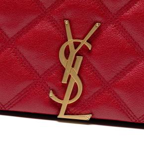 Saint Laurent Red Mini Quilted Lambskin Becky Chain Shoulder Bag 6