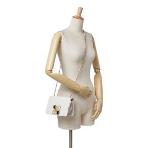 Chanel White Small CC Quilted Calfskin Crystal Pearl Full Flap 10