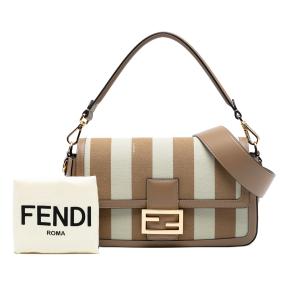 Fendi Striped Pequin Canvas Baguette 8