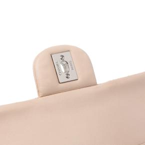 Chanel Blush Medium Lambskin Camellia Stitched Double Flap 11