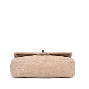 Chanel Blush Medium Lambskin Camellia Stitched Double Flap 3