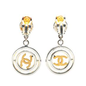 Chanel Clover CC Silver Earrings 2