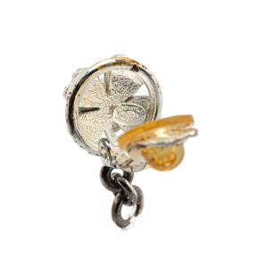 Chanel Clover CC Silver Earrings 3