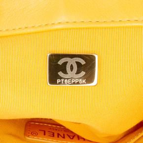 Chanel Mustard Mini Square Velvet Camellia Embossed Flap 6