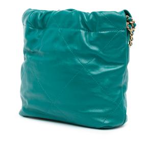 Chanel Green Mini Shiny Calfskin 22 Handbag 2