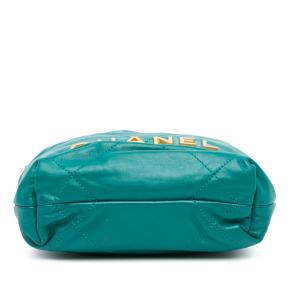 Chanel Green Mini Shiny Calfskin 22 Handbag 3