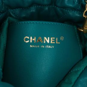 Chanel Green Mini Shiny Calfskin 22 Handbag 5