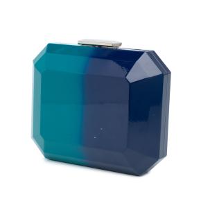 Chanel Blue Ombre Acrylic Clutch on Chain 2