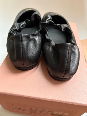 Miu Miu Black Leather Ballet Flats In Stores Now 5